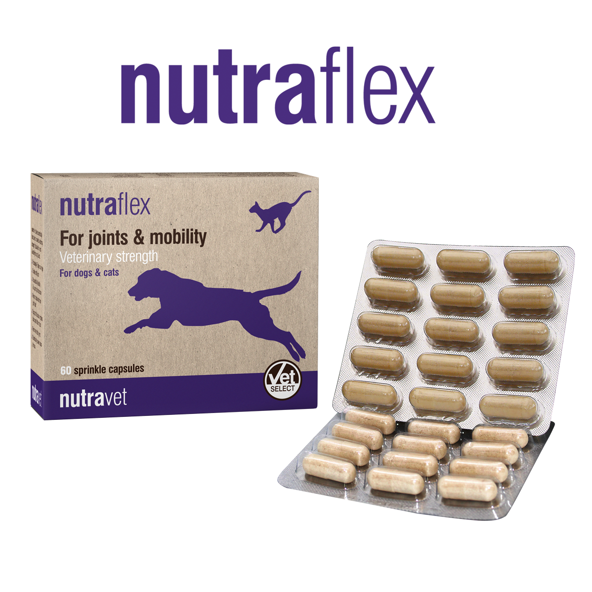 Nutravet - Nutraflex 貓狗用關節護理膠囊 每盒60粒