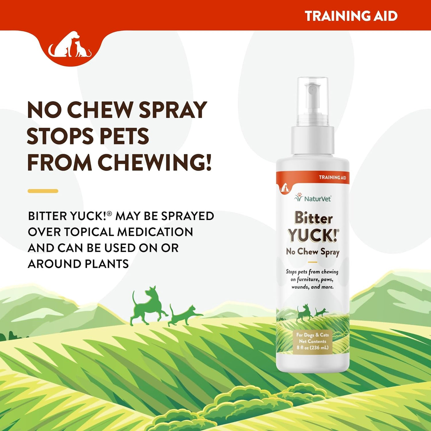 NaturVet - Bitter YUCK! No Chew Spray for Dogs & Cats