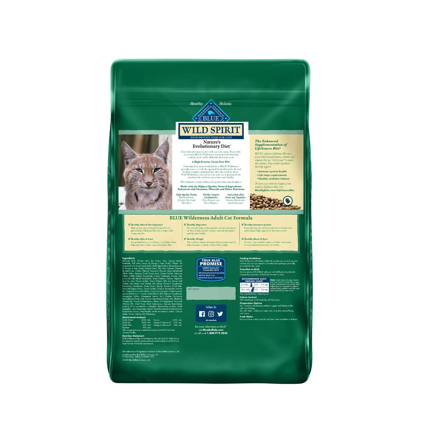 Blue Buffalo Grain-Free Cat Food - WILD Spirit Indoor Adult Duck Recipe