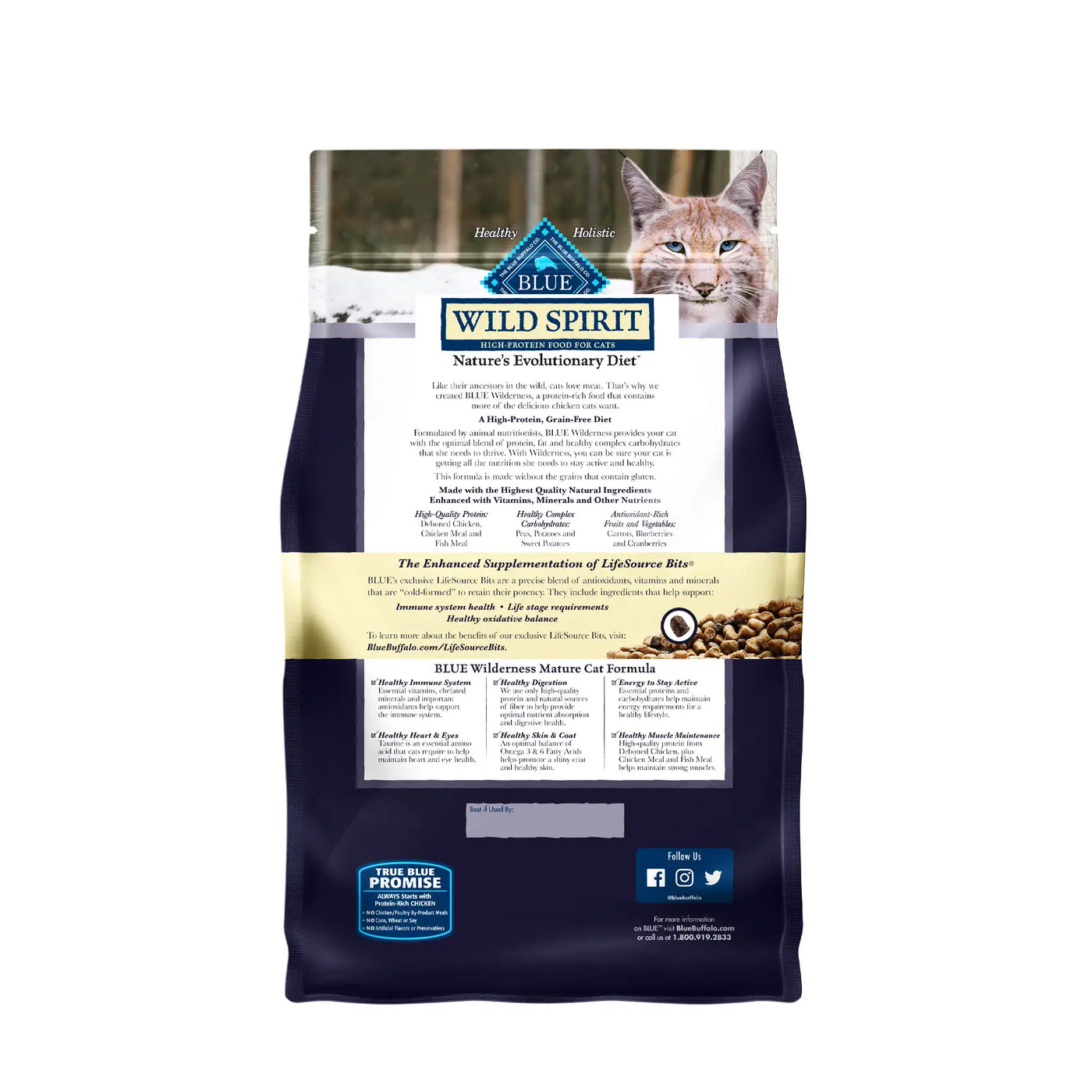 Blue Buffalo Grain-Free Cat Food - WILD Spirit Indoor Mature Adult Chicken Recipe
