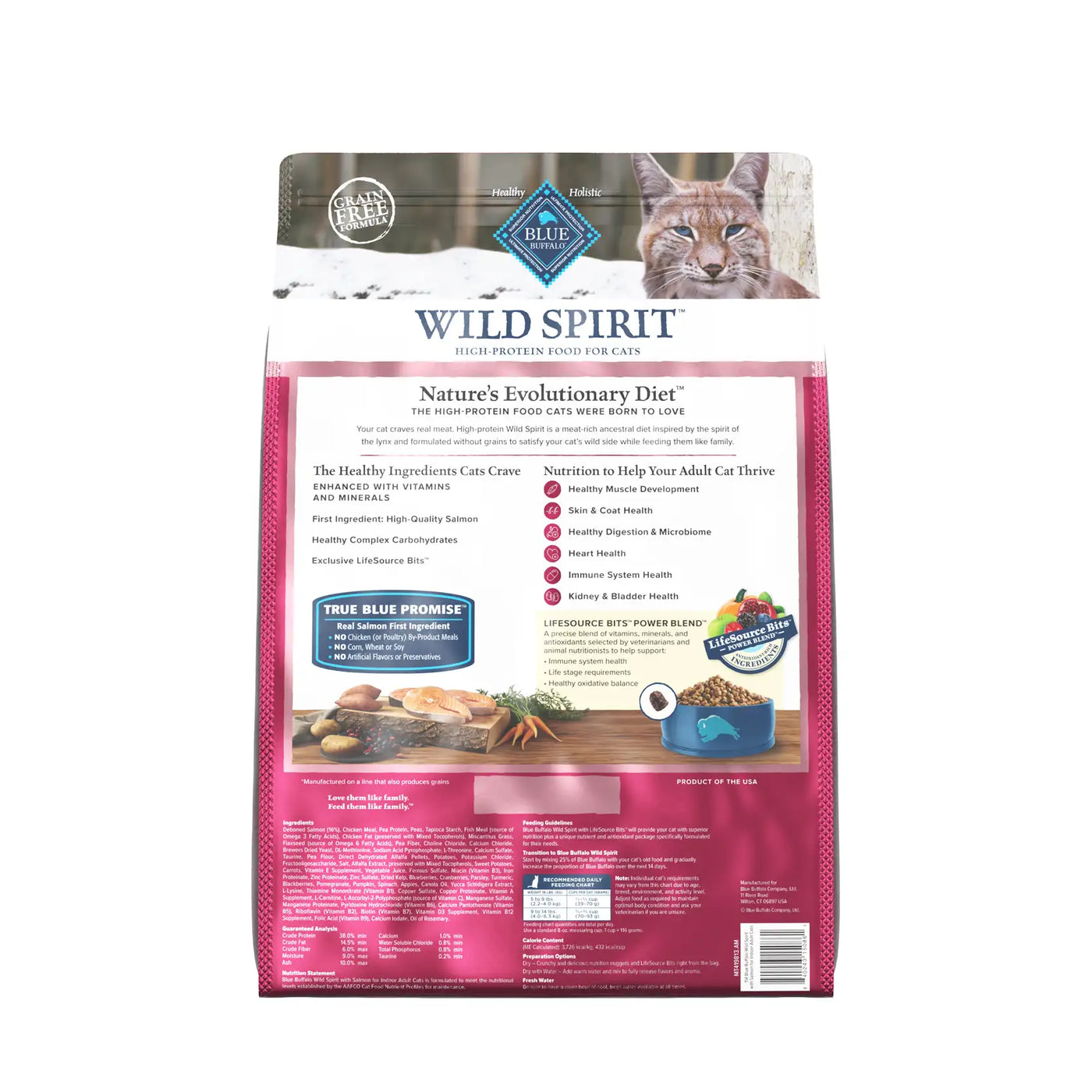 Blue Buffalo Grain-Free Cat Food - WILD Spirit Indoor Adult Salmon Recipe