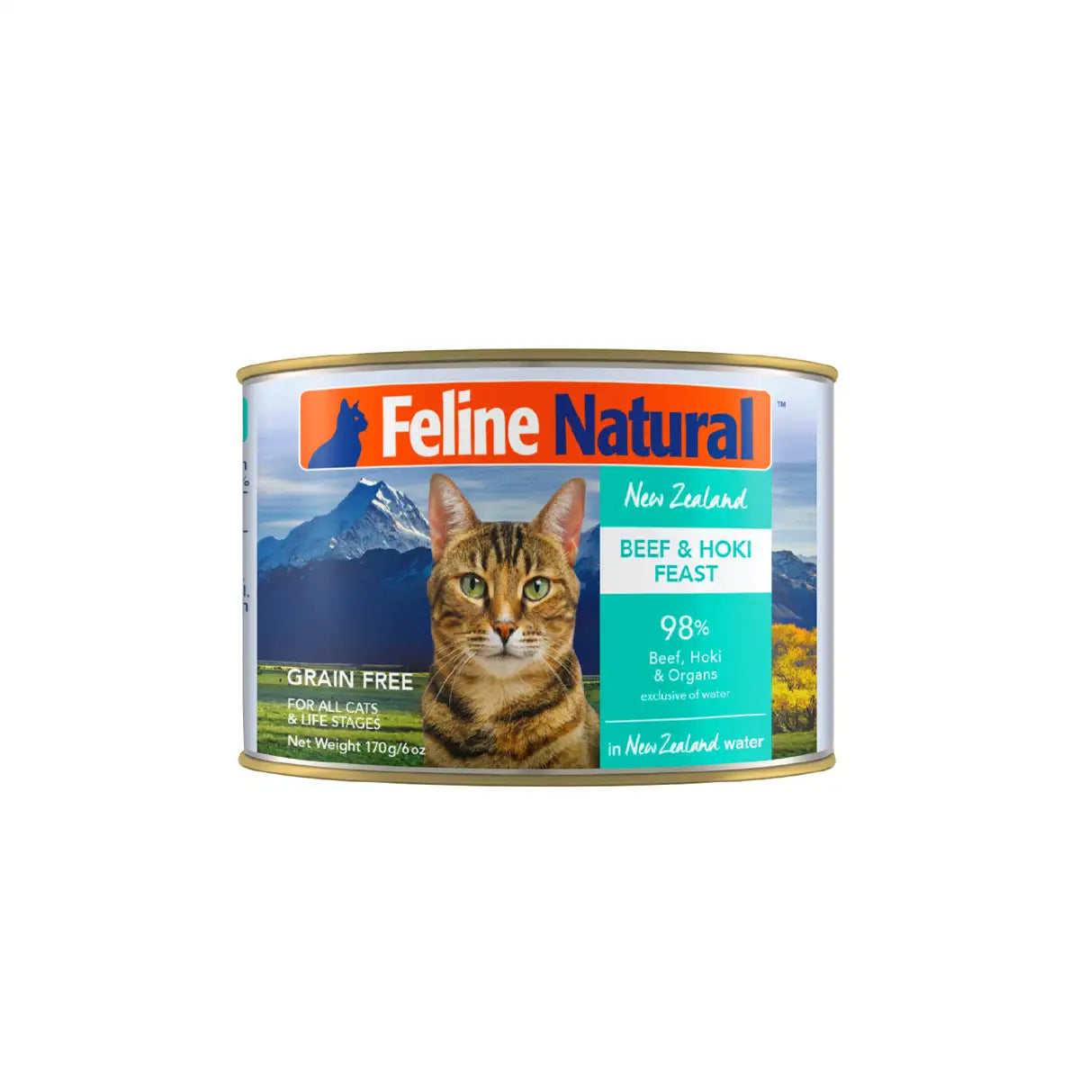Feline Natural Canned Cat Food - Beef & Hoki 170g