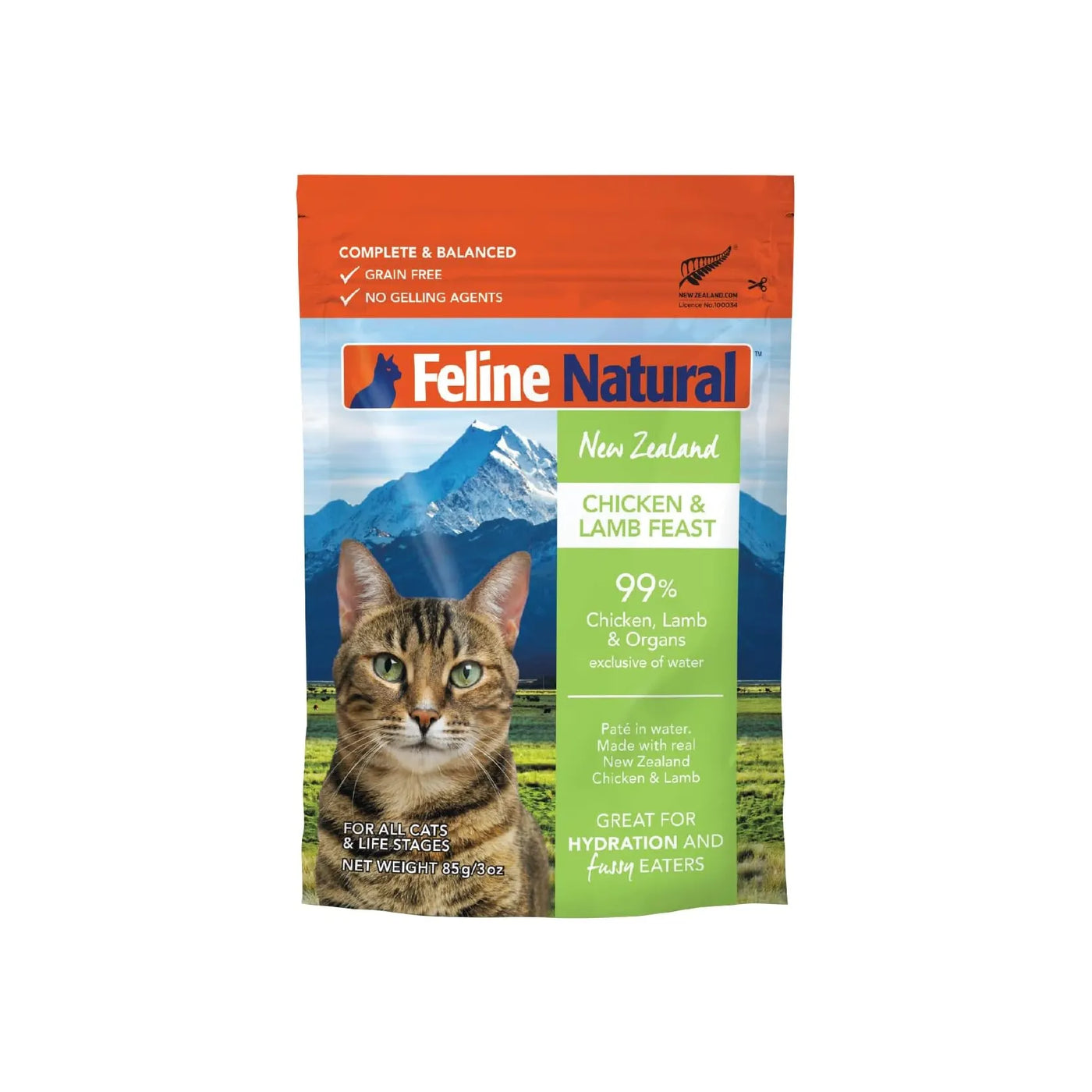 Feline Natural Pouch Cat Food - Chicken & Lamb Feast 85g