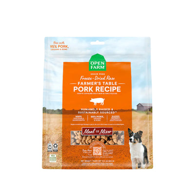 Open Farm Freeze Dried Raw Dog Food Farmer's Table Pork Recipe 13.5oz