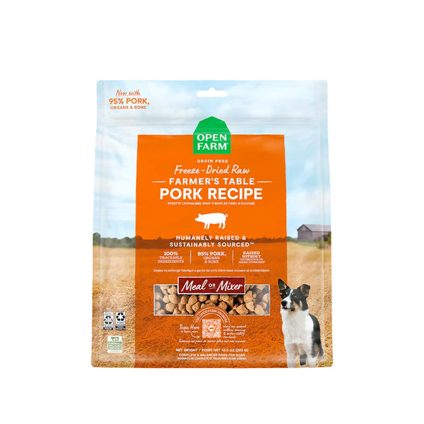 Open table top dog food
