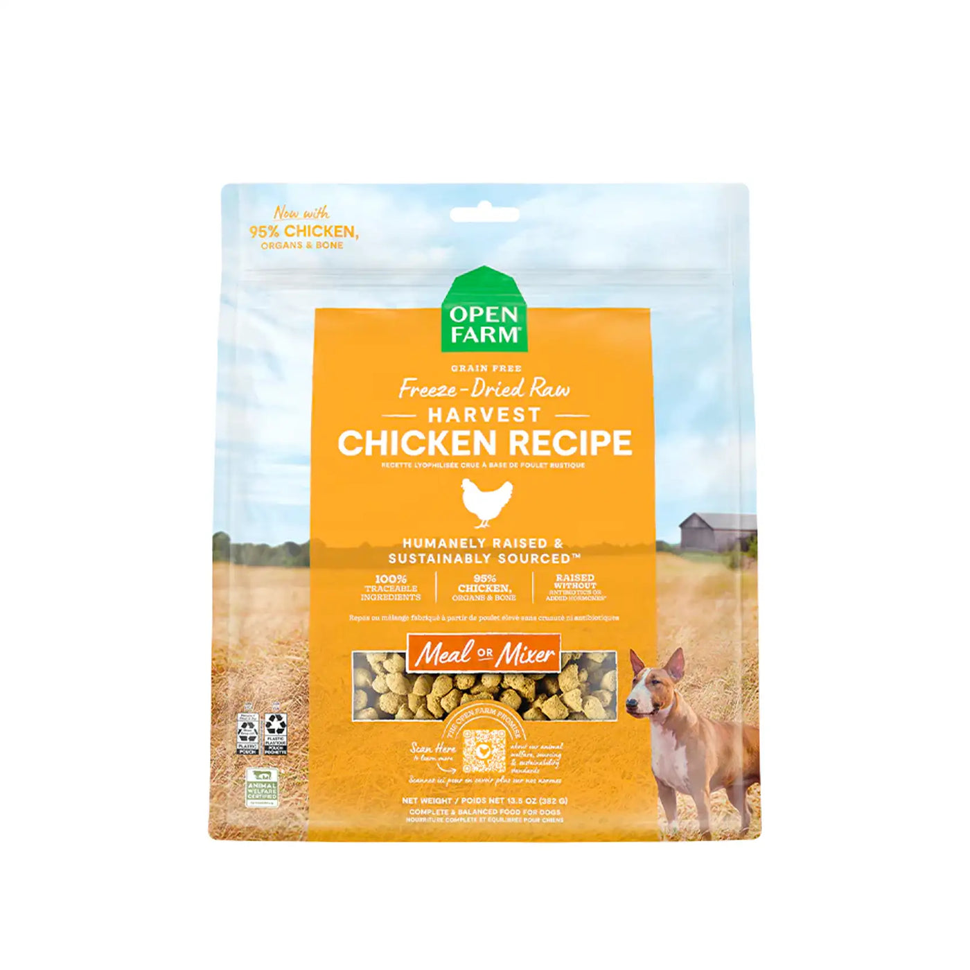 Open Farm Freeze Dried Raw Dog Food Harvest Chicken Recipe 13.5oz