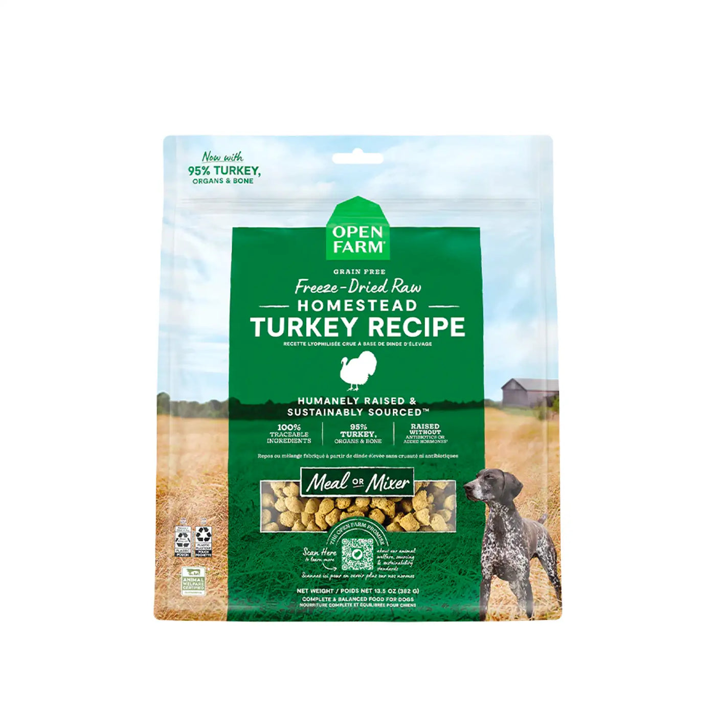Open Farm Freeze Dried Raw Dog Food Homestead Turkey Recipe 13.5oz