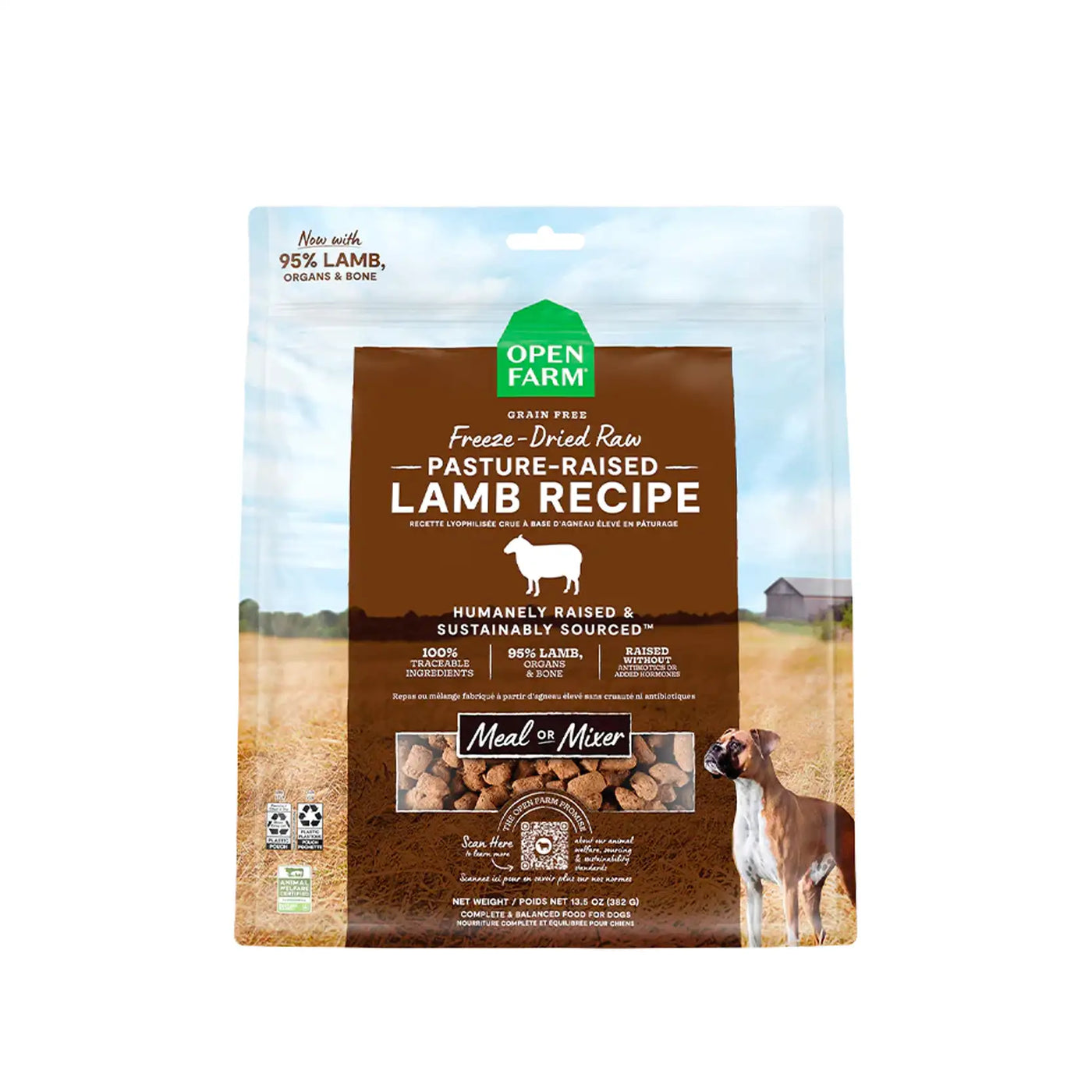 Open Farm Freeze Dried Raw Dog Food Pasture-Raised Lamb Recipe 13.5oz