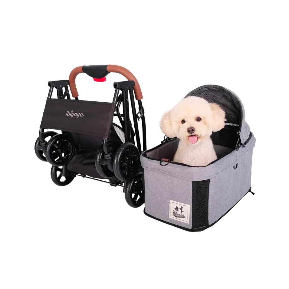 Ibiyaya | Tri-fold Pet Stroller with Detachable Carrier | Vetopia