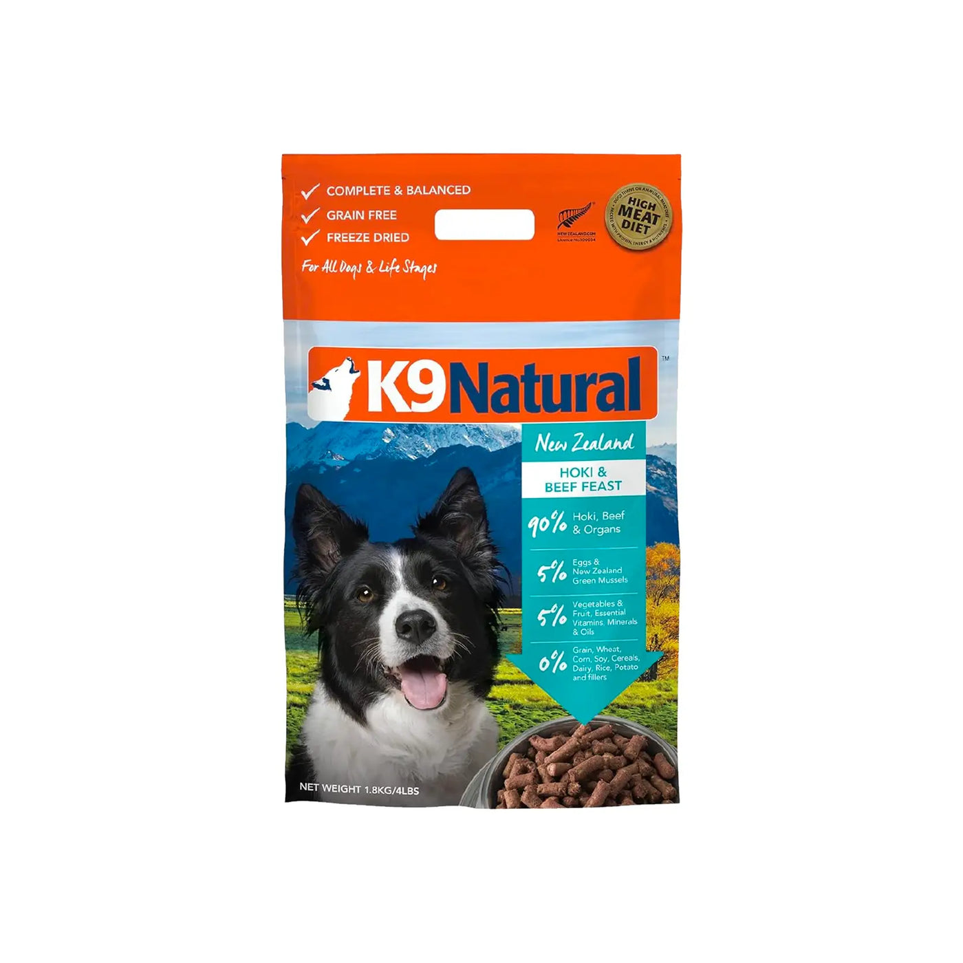 K9 Natural Freeze Dried Dog Food - Hoki & Beef Feast