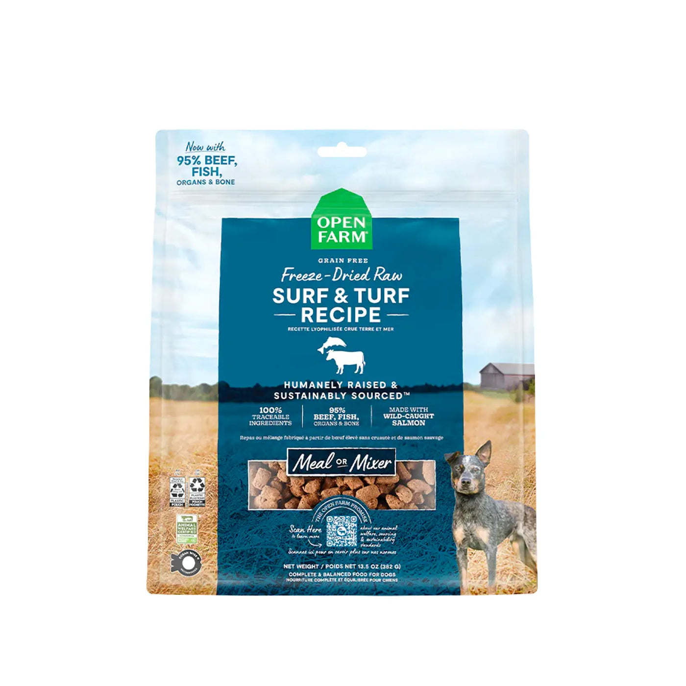 Open Farm Freeze Dried Raw Dog Food Surf & Turf Recipe 13.5oz