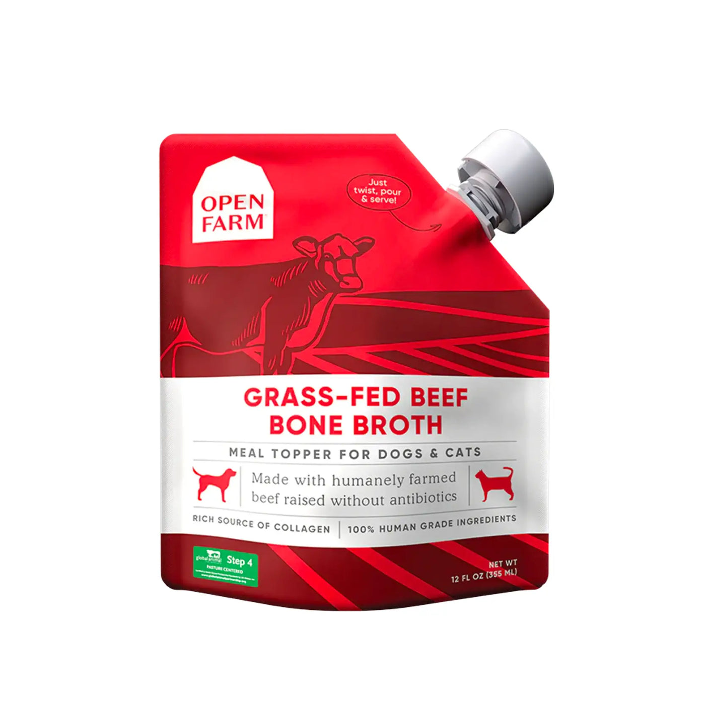 Open Farm Grass-Fed Beef Bone Broth 12oz - Vetopia Online Store