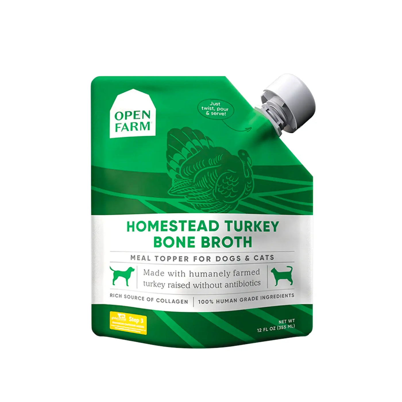 Open Farm Homestead Turkey Bone Broth 12oz - Vetopia Online Store