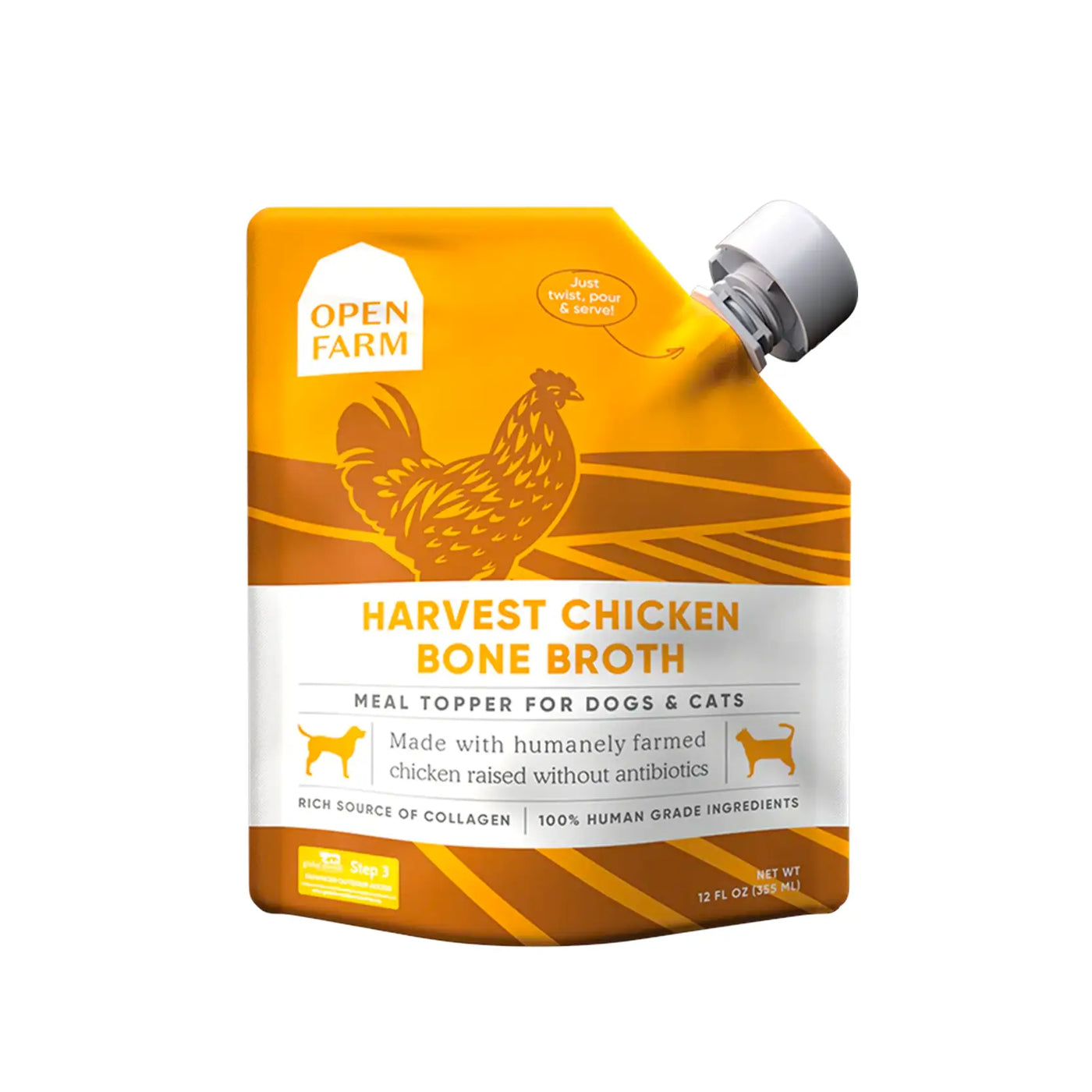 Open Farm Harvest Chicken Bone Broth 12oz - Vetopia Online Store