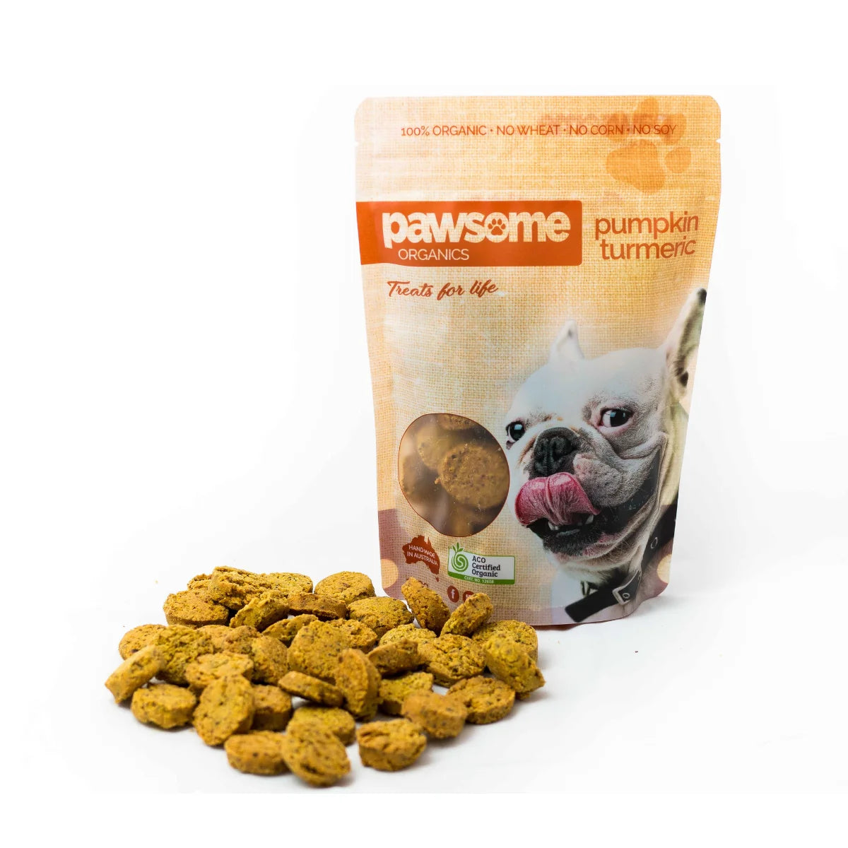Pawsome Organic Pumpkin & Turmeric Dog Treats 200g