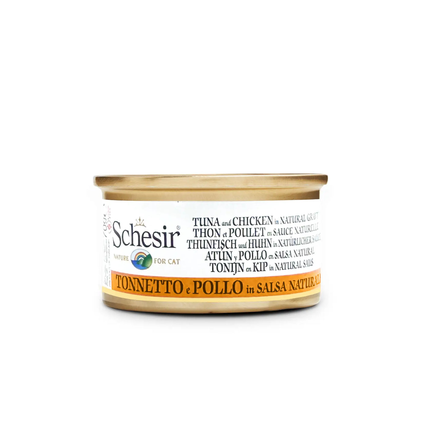 Schesir - Complementary Grain Free Wet Food For Adult Cats - Tuna And Chicken In Natural Gravy 70g
