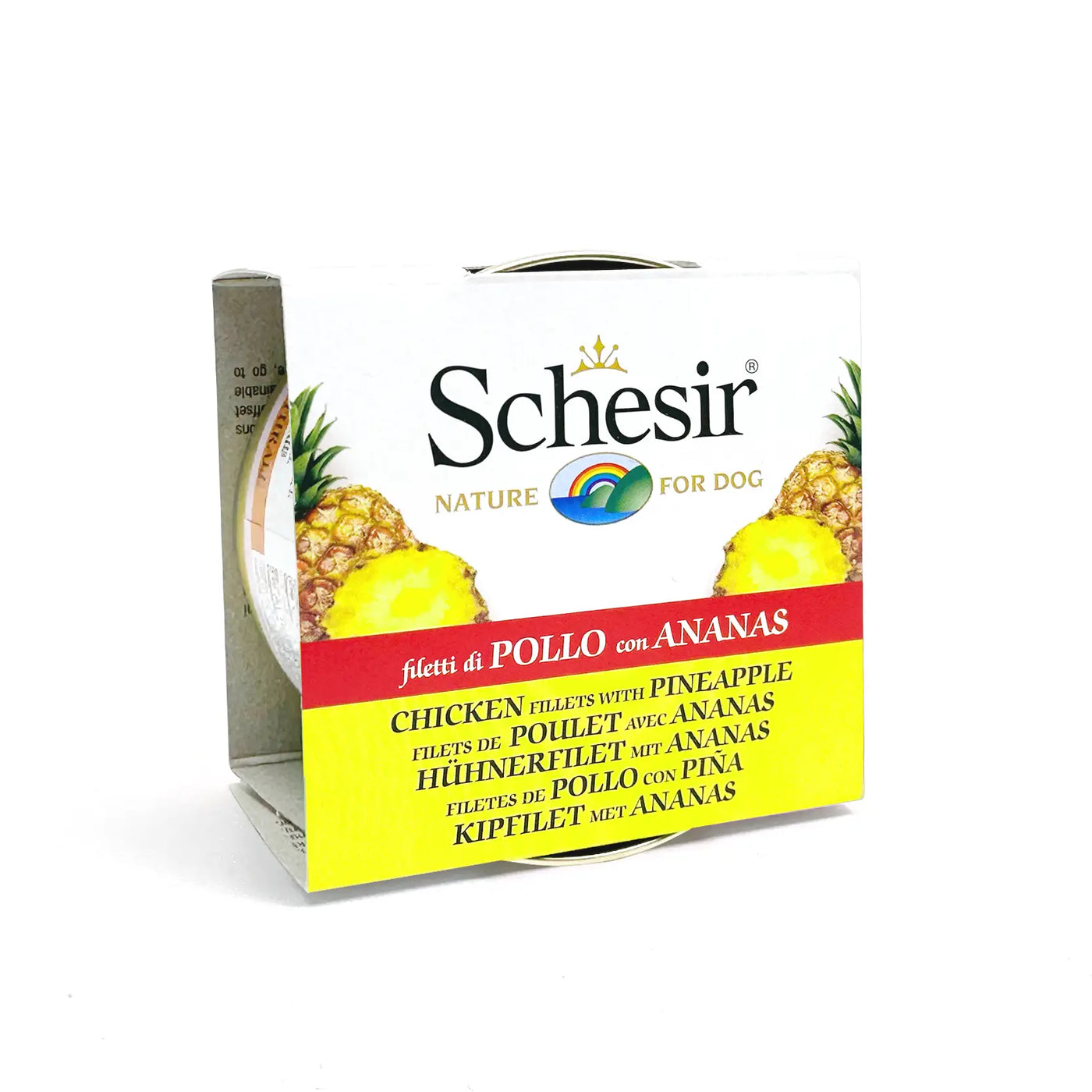 Schesir - Complementary Wet Food For Adult Dogs - Chicken Fillets With Pineapple In Jelly 150g