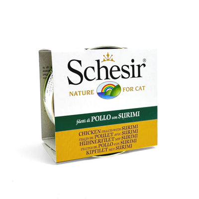 Schesir - Complementary Wet Food For Adult Cats - Chicken Fillets With Surimi 85g