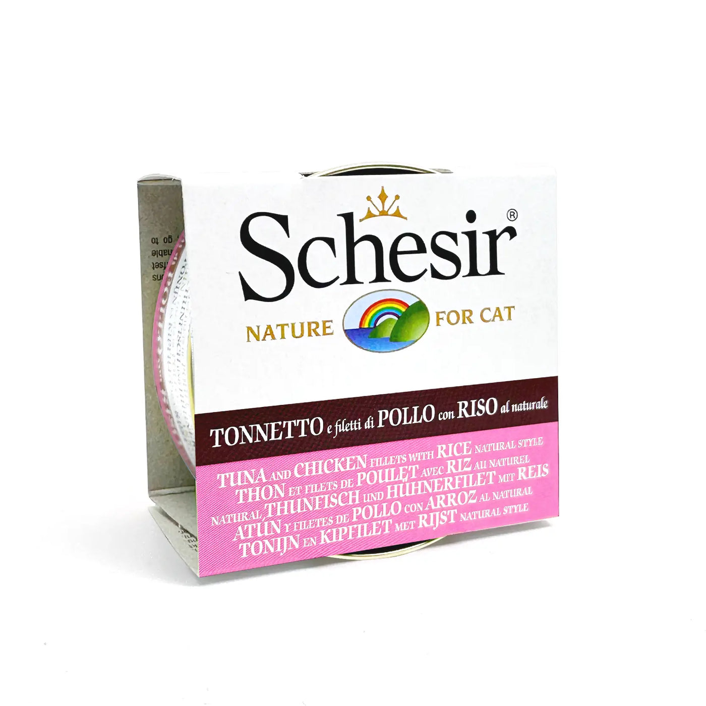 Schesir - Complementary Wet Food For Adult Cats - Tuna And Chicken Fillet With Rice Natural Style 85g