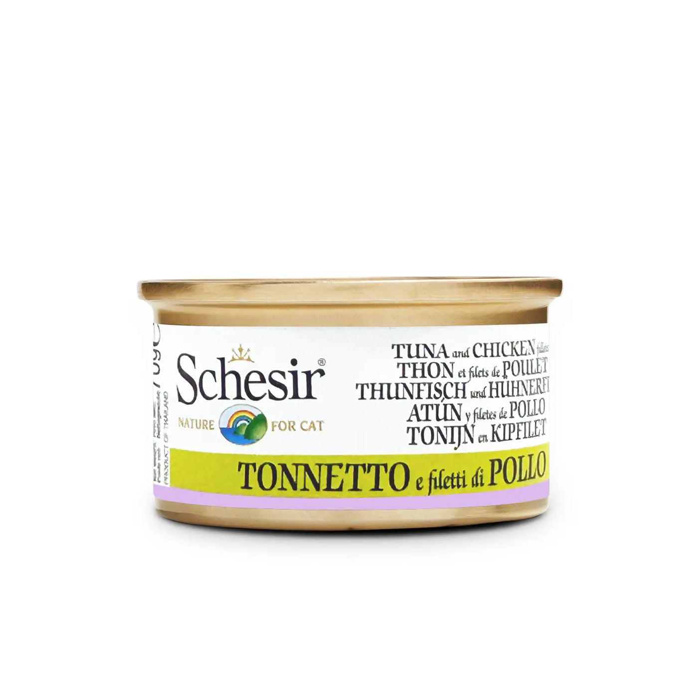 Schesir - Complementary Wet Food For Adult Cats - Tuna With Chicken In Cooking Broth 70g