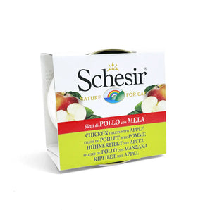 Schesir - Complementary Wet Food for Adult Cats - Chicken Fillets with Apple 85g
