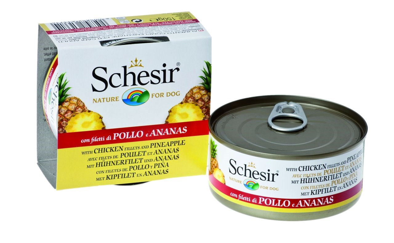 Schesir - 天然水果水煮貓罐頭 雞肉菠蘿飯 85克