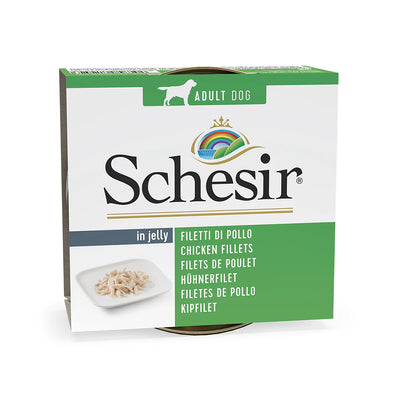 Schesir - Complementary Wet Food for Adult Dogs - Chicken Fillets in Jelly 150g