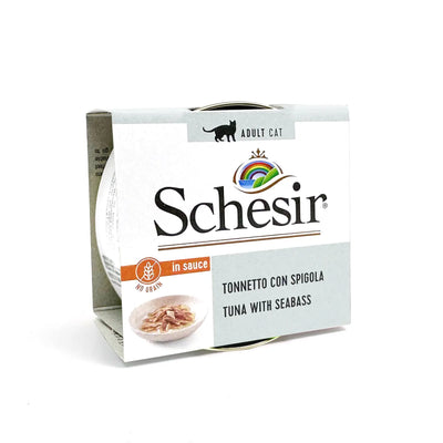 Schesir - Complete Grain Free Wet Food For Adult Cats - Tuna With Seabass In Sauce 70g