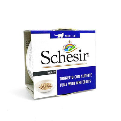 Schesir - Complete Wet Food for Adult Cats - Tuna with Whitebaits in Jelly 85g