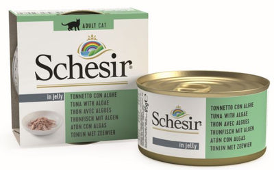 Schesir - Complete Wet Food for Adult Cats - Tuna with Algae in Jelly 85g