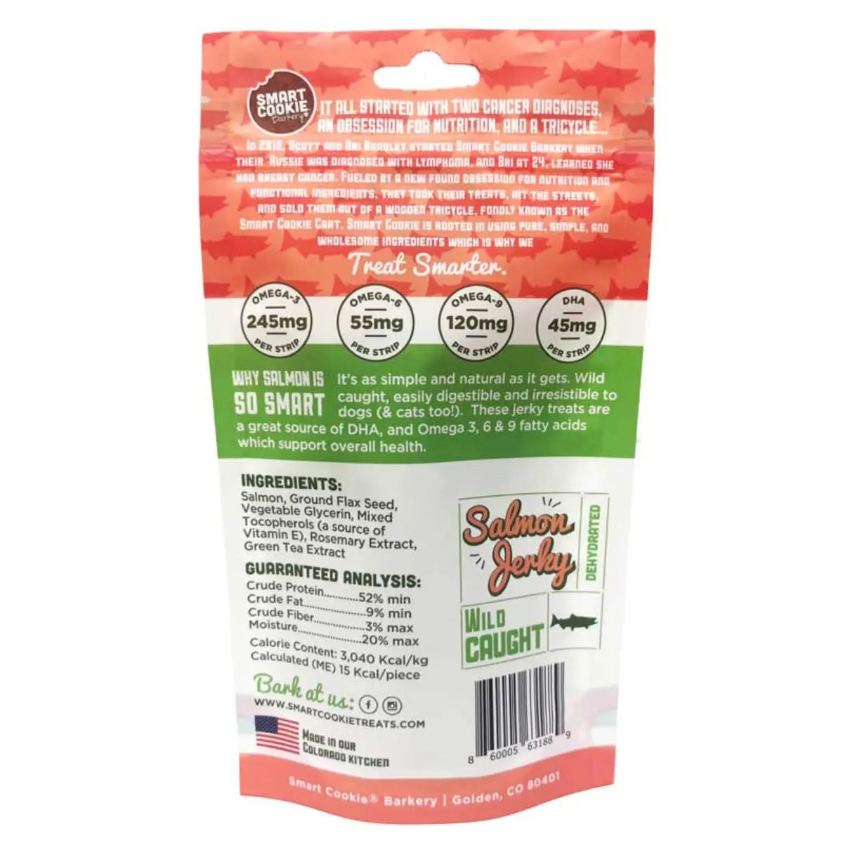 Smart Cookie Barkery - Grain Free Salmon Jerky Dog Treats 85g