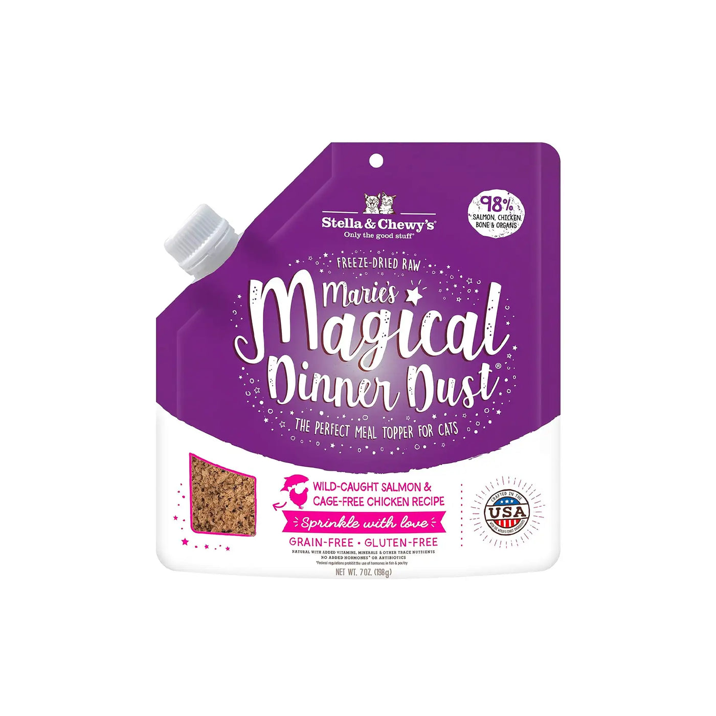 Stella & Chewy's - Marie's Magical Dinner Dust for Cats Wild-Caught Salmon & Cage-Free Chicken Recipe 7oz