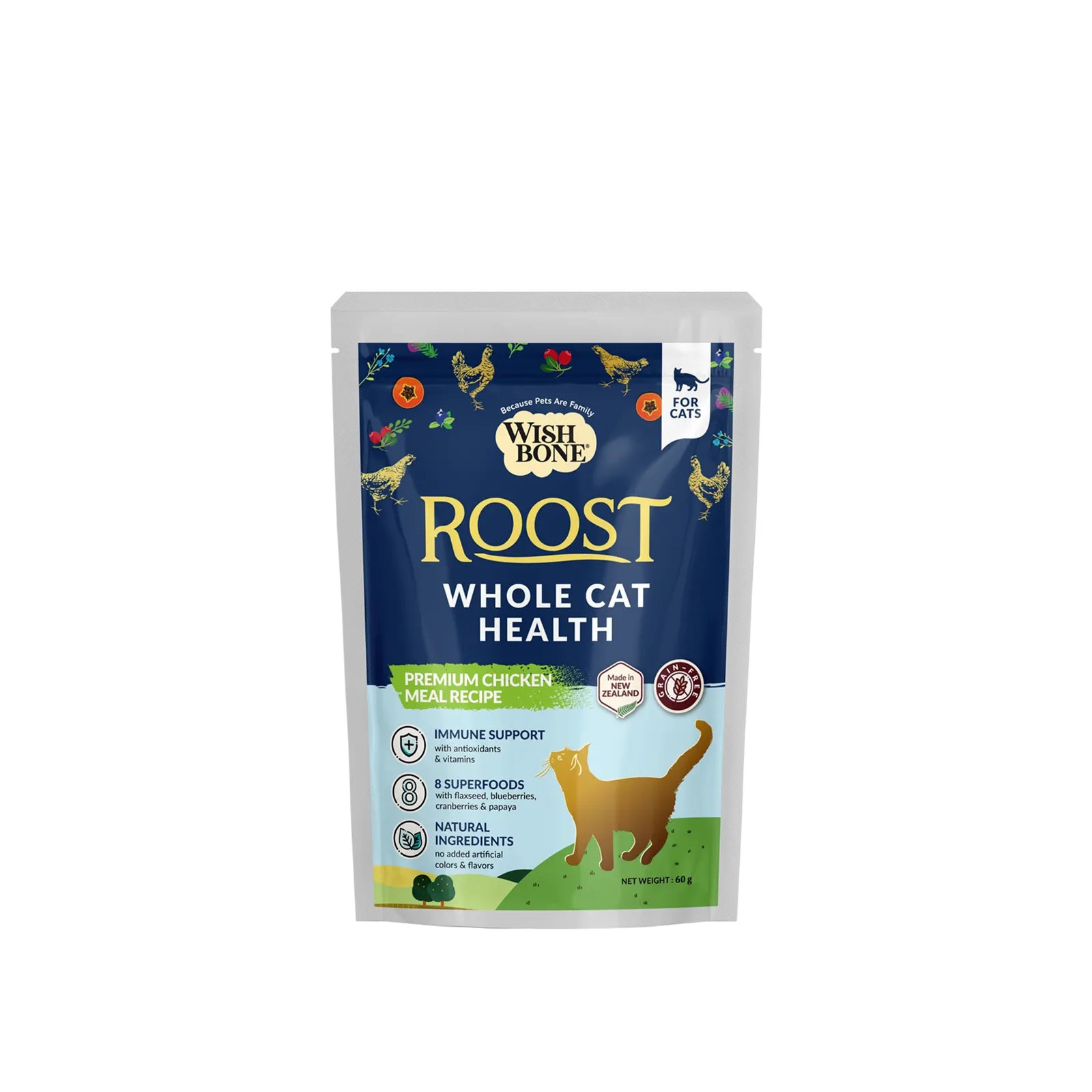 Wishbone Roost Whole Cat Health (Premium New Zealand Chicken) - All Life Stages