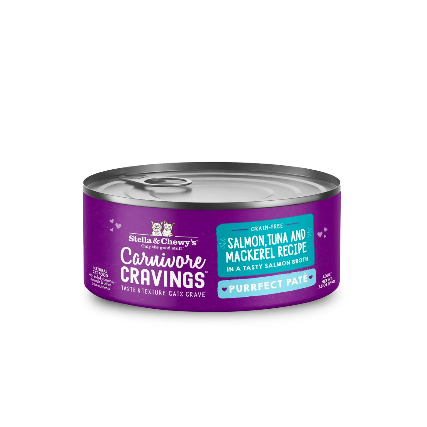 Stella & Chewy's - Carnivore Cravings Purrfect Pate Adult Cat Wet Food - Salmon, Tuna & Mackerel Recipe 2.8oz