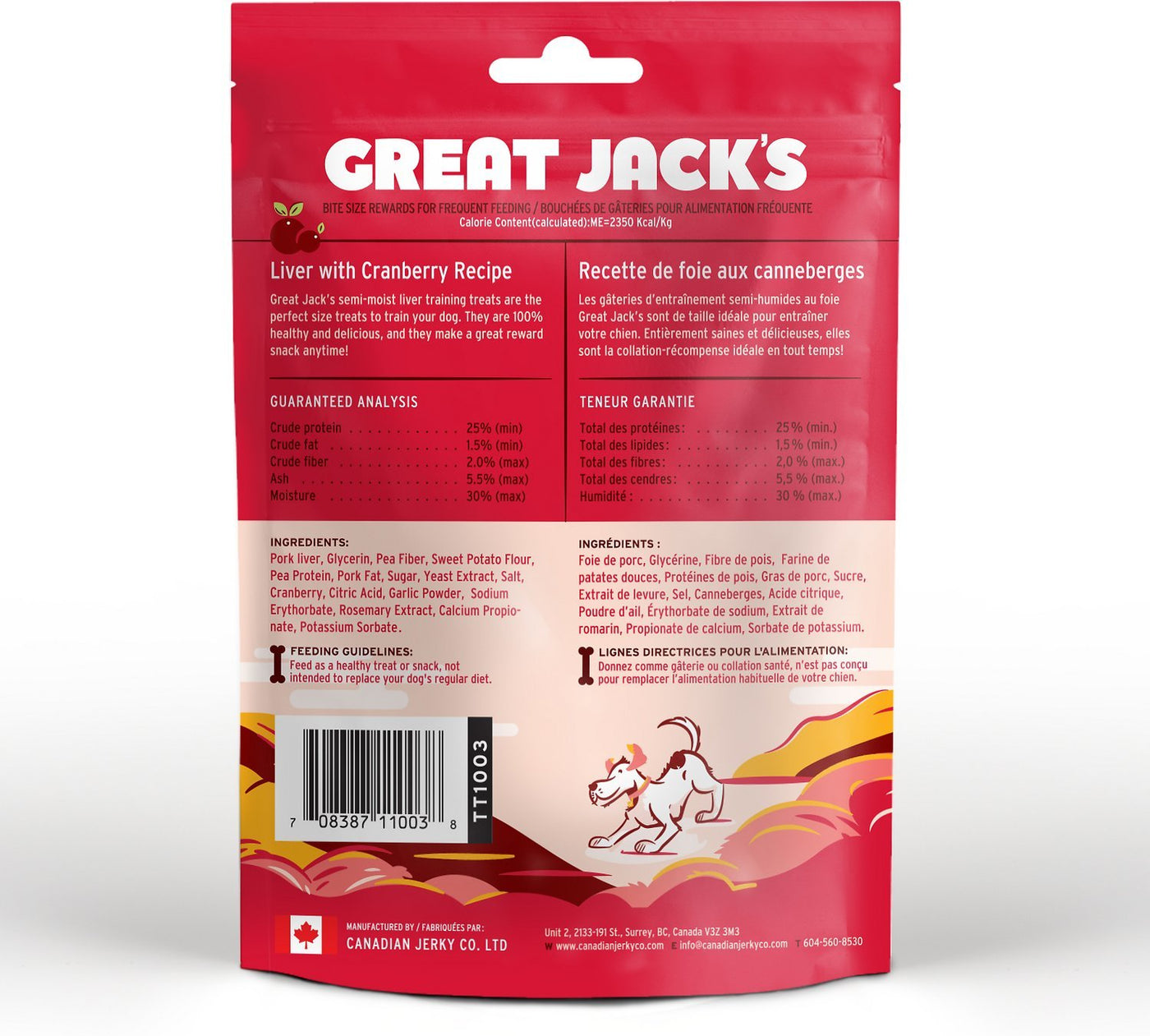 Great Jack's Big Bitz Liver & Cranberry Recipe Grain-Free Dog Treats 2oz