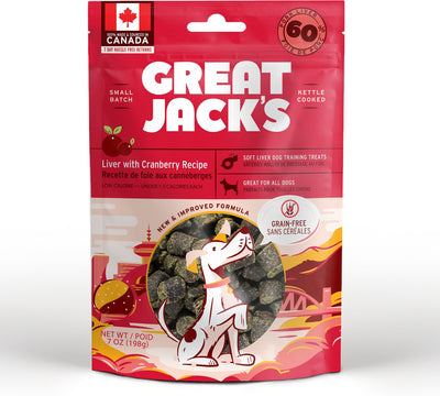 Great Jack's Big Bitz Liver & Cranberry Recipe Grain-Free Dog Treats 2oz