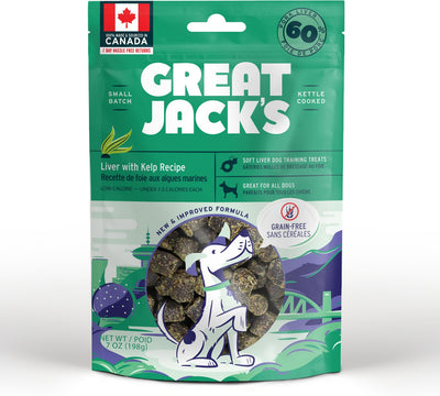 Great Jack's Big Bitz Liver & Kelp Recipe Grain-Free Dog Treats 2oz
