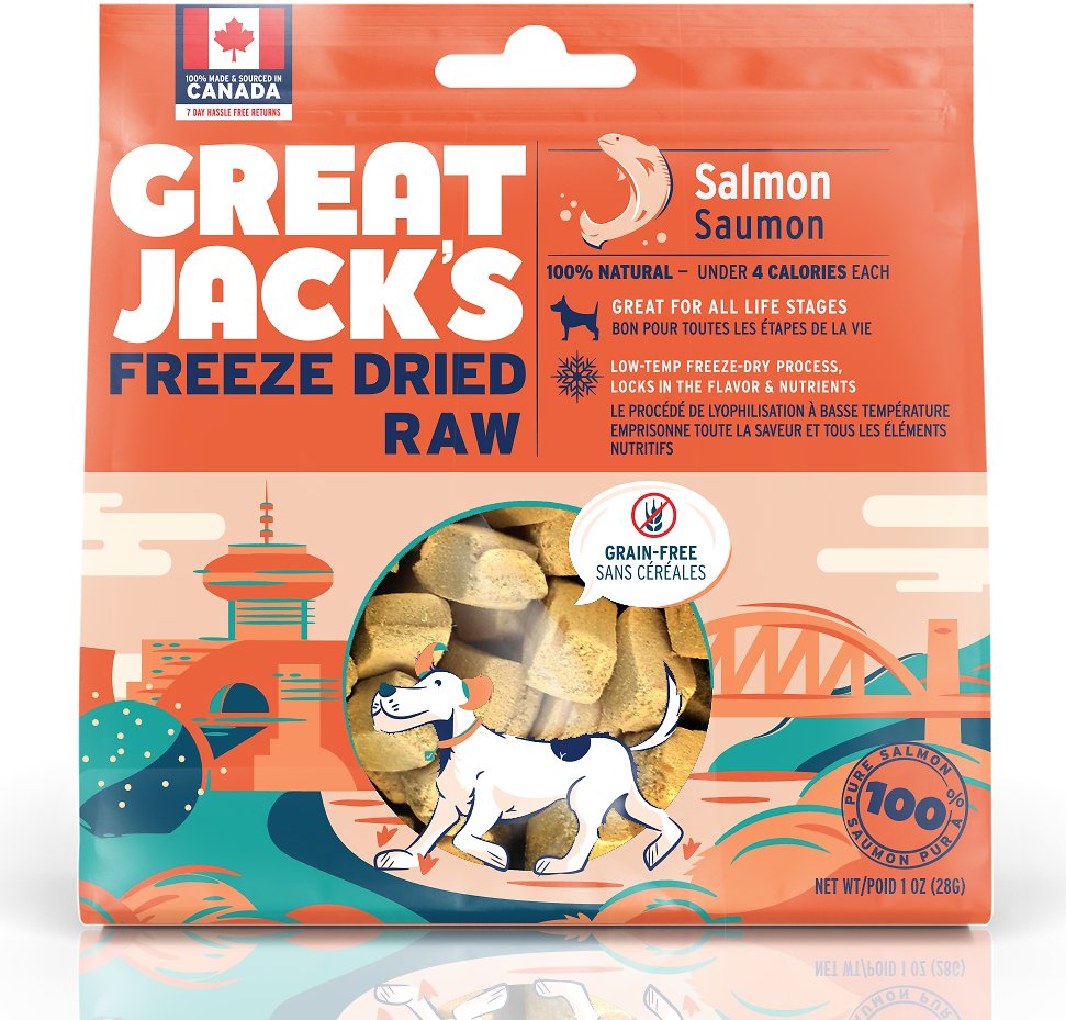 Great Jack's Freeze-Dried Raw Salmon Dog Treats 1oz