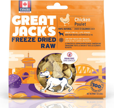 Great Jack's Freeze-Dried Raw Chicken Dog Treats 1oz