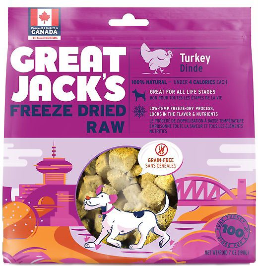 Great Jack's Freeze-Dried Raw Turkey Dog Treats 1oz