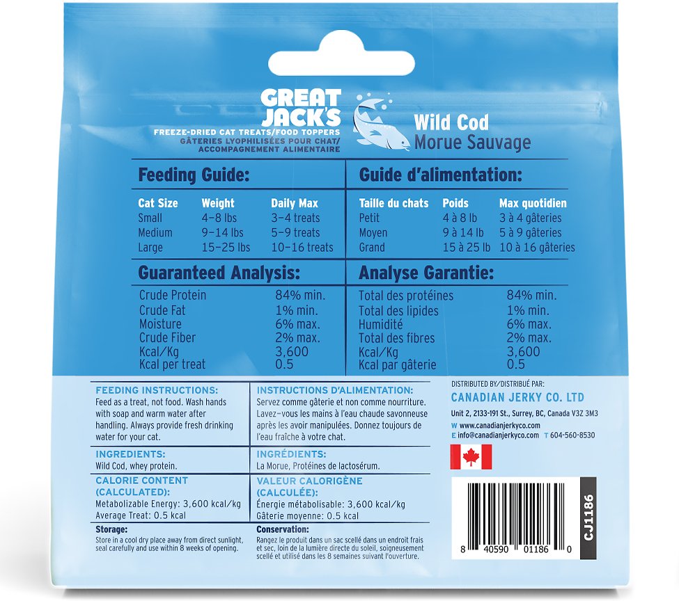 Great Jack's Cod Freeze-Dried Grain-Free Cat Treats