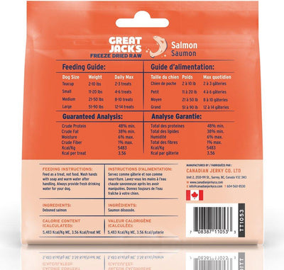 Great Jack's Freeze-Dried Raw Salmon Dog Treats 1oz