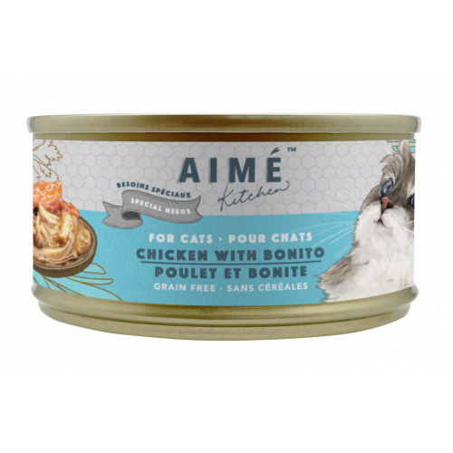 Aime Kitchen Silver Complete (Special Needs) Cans For Cats - Chicken with Bonito 85g (To be discontinued)