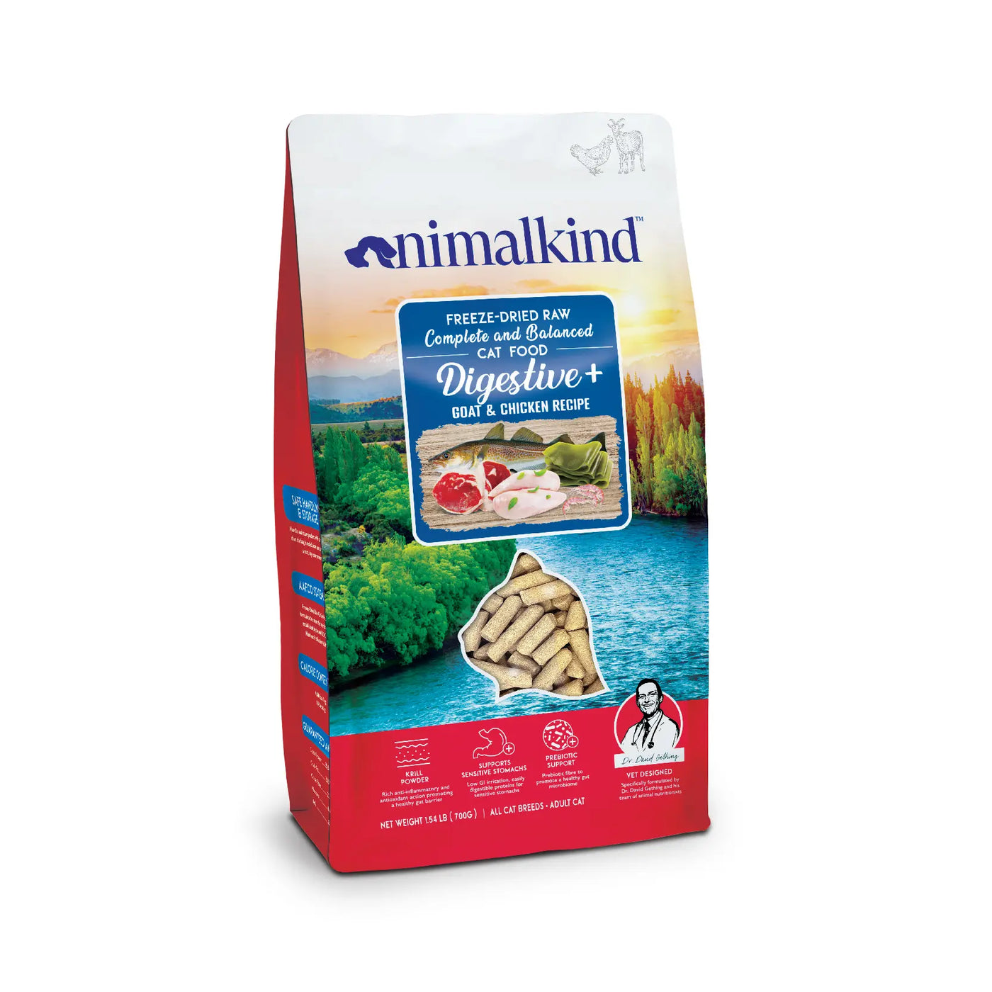 Animalkind Digestive+ Cat Food - Goat & Chicken Freeze-Dried Raw