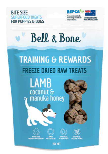 Bell & Bone Freeze Dried Dog Treats - Lamb, Coconut & Manuka Honey