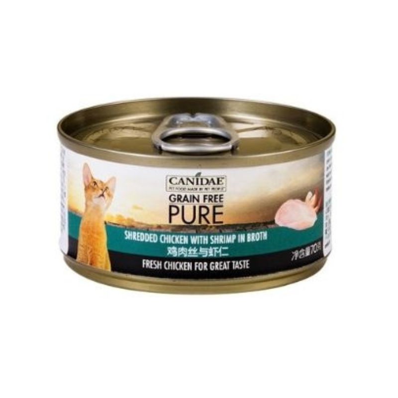 Canidae Pure Canned food for Cat - Shredded Chicken with Shrimp in gravy 70g