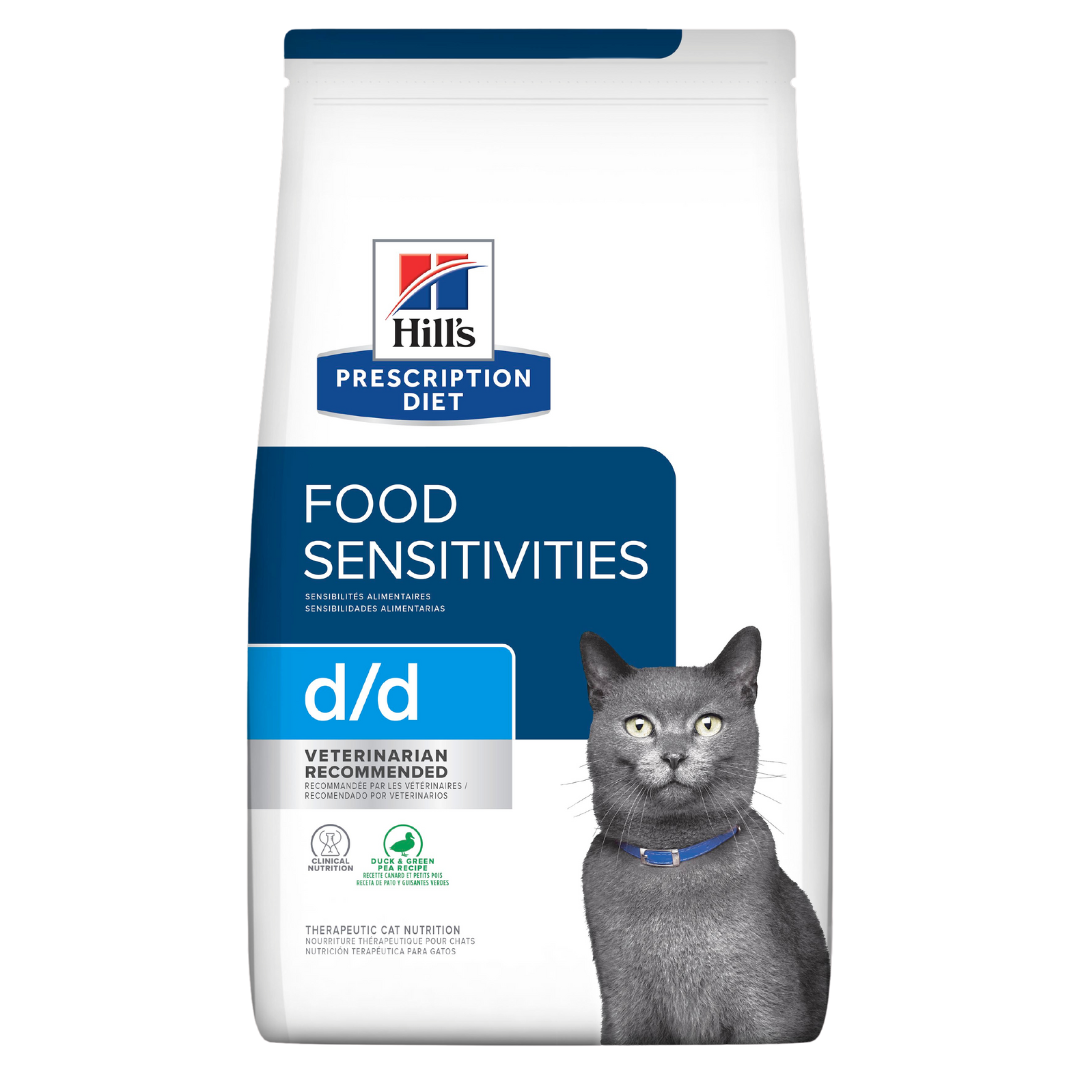 Hill's 希爾思處方食品 - d/d 貓用食物/皮膚敏感護理配方 (鴨肉及碗豆味) 3.5磅