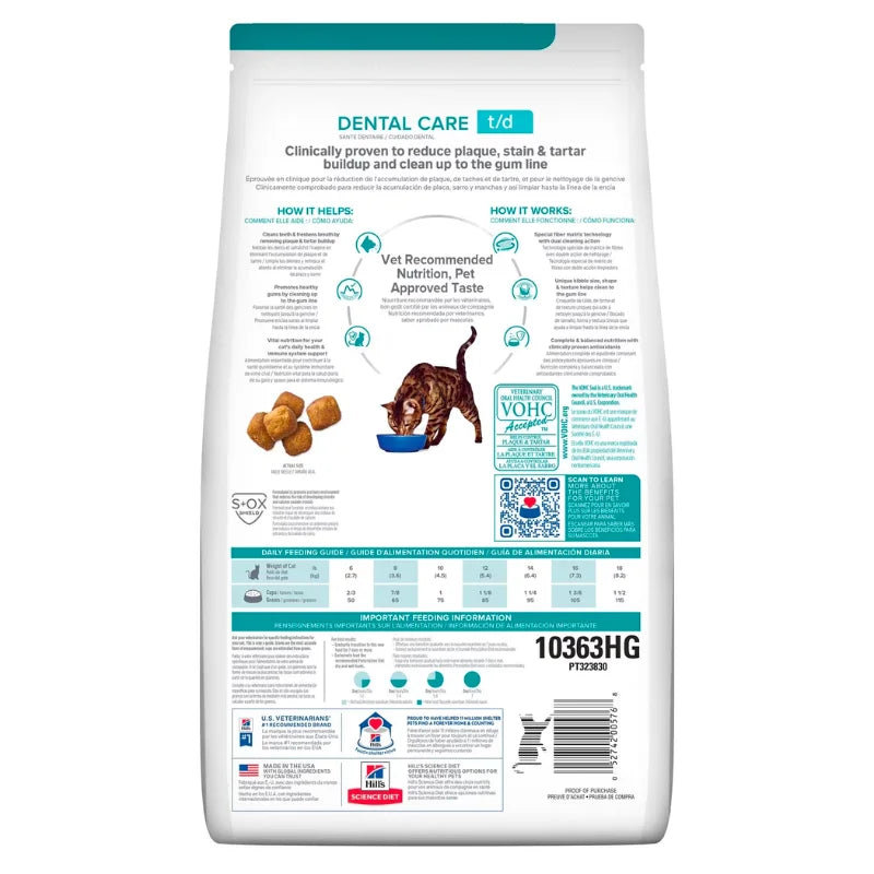 Hill's t/d Dental Care Prescription Cat Food | Vetopia