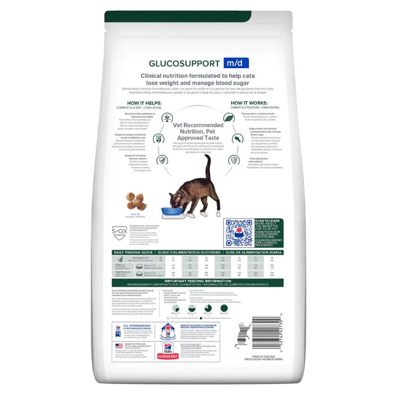 Hill's m/d Glucose / Weight Management Prescription Cat Food | Vetopia