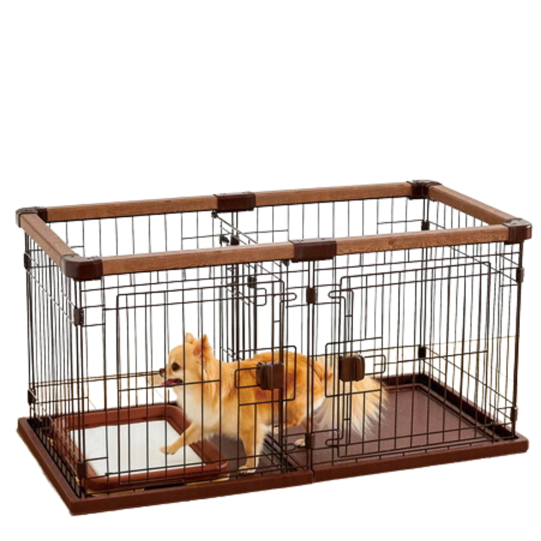 Petio - Brown Dog Toilet Training Cage (2 Adjustable Doors)